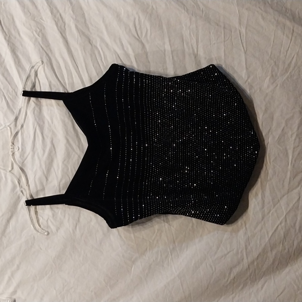 Women's CDC Evening black sequin tank top size 12
